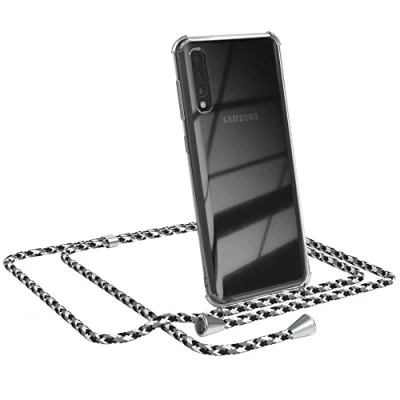 Abbildung von EAZY CASE Handykette kompatibel mit Samsung Galaxy A50 / A30s A50s Handyhülle Umhängeband, Handykordel Schutzhülle, Silikonhülle, Hülle Band, Stylische Kette, Schwarz Camouflage