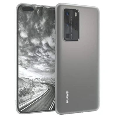 Abbildung von EAZY CASE Handyhülle Silikon mit Kameraschutz kompatibel Huawei P40 Pro in Transparent Matt Ultra dünn, Slimcover, Silikonhülle, Hülle, Softcase, Backcover