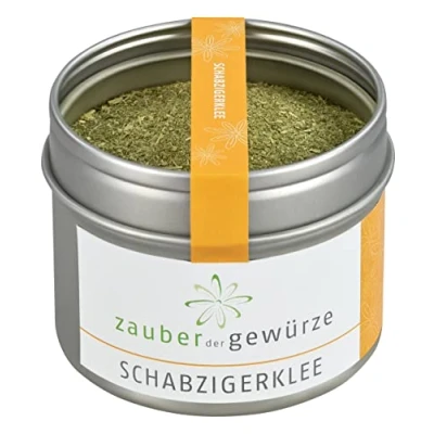 Abbildung von Zauber der Gewürze Schabzigerklee Brotklee, Käseklee gemahlen als Brotgewürz für Käsegerichte, Suppen &amp; Saucen oder Kräuterquark, Spitzen Qualität in wiederverschließbarer Aroma Dose, 35 g