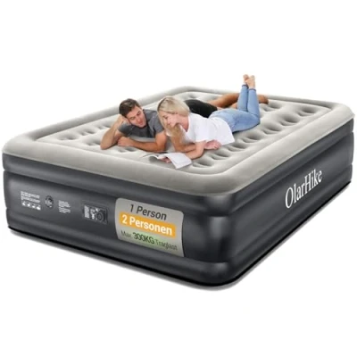 Abbildung von OlarHike Luftmatratze 2 Personen mit Integrierter Elektrischer Pumpe, Luftbett Selbstaufblasend, Premium Gästebett Aufblasbare, Aufblasbare Matratze für Camping oder Heimgebrauch 203 x 152 46 cm