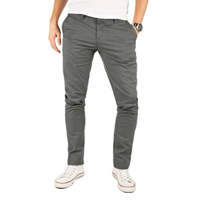 Abbildung von Yazubi Kyle Chino Hosen Für Herren Graue Business Chinohosen Mit Stretch Slim Fit Aus Baumwolle, Grau (Magnet 4R193901), W32/L32