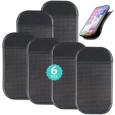 Abbildung von 6 Stück Auto Antirutschmatte Anti Rutsch Pad, Selbstklebende Armaturenbrett Pad Waschbar Wiederverwendbar zum Halten von Handy Schlüssel Sonnenbrille (14*8cm)