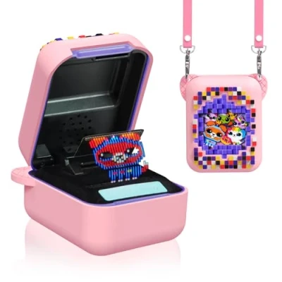 Abbildung von Schutzhülle für Bitzee Interactive Toy Digital Pet, MOWYEOK aus weichem Silikon, Kompatibel Mit der Zubehör des Lanyard (Rosa)