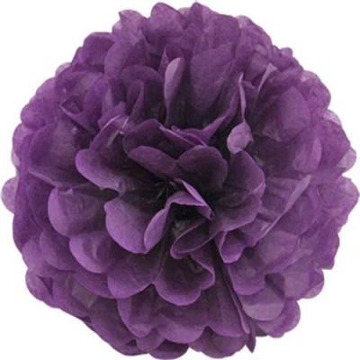 Abbildung von Creativery 1 Papier Pompon 50cm XXL (Pflaume 285) // Pompom Bommel Kugel Seidenpapier Blumen Deko Hängedeko Raumdeko