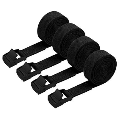 Abbildung von Spanngurt Schwarz,Motorrad Spanngurte 3m,4 Stück Motorrad,Zurrgurt 2,5cmx3m,Befestigungsgurt,Befestigungsriemen Fahrradträger,Spanngurte Schwarz für Fahrrad,Motorrad,Gepäckpakete