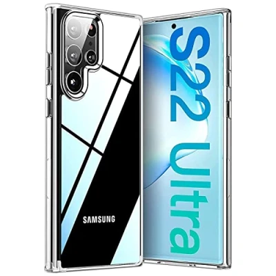 Abbildung von Verco Handyhülle für Samsung Galaxy S22 Ultra Case, 4G/5G Handy Cover Hülle Transparent Dünn Klar Silikon, durchsichtig