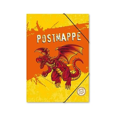 Abbildung von itenga Postmappe Gummizugmappe mit Motiv DIN A4 Gummizugverschluss Sammelmappe Eckspanner (Drache)