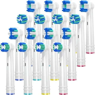Abbildung von REDTRON Ersatzbürstenköpfe Kompatibel mit Oral B, 16 Stück Familienpackung Zahnbürstenköpfe für Funktioniert Precision, Whitening und Floss weiß