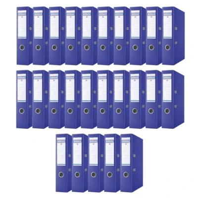 Abbildung von DONAU Master Ordner Breit 25er Pack/DIN A4 / 7,5 cm 25 Stück/Dunkelblau/Kunststoffbezug PP/Carton Papier Schlitzordner Büroordner Aktenordner Ringordner/Grünen Punkt