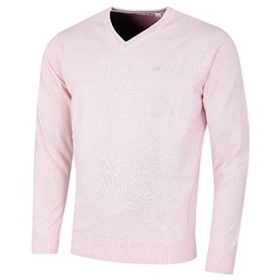 Abbildung von Calvin Klein Herren V Ausschnitt Soft Cotton Pullover Rosa XXXXL