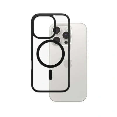Abbildung von Apple iPhone 16 Pro Hülle MagSafe Recycelter Kunststoff PanzerGlass Hard Case/Backcover Handyhülle Schwarz Shockproof/Stoßfest