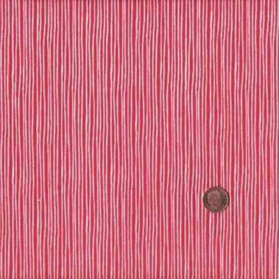 Abbildung von 100% Baumwolle Stoff Rot und Weiß Kleine Streifen Stoffbreite: 140cm (0,5 m)