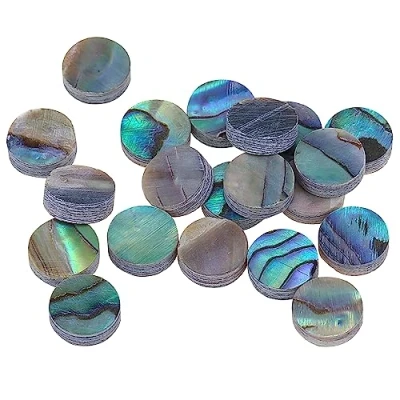 Abbildung von Musiclily Pro 6,35mm Natürliche Paua Abalone Shell Gitarren Griffbrett Inlay Dots (20er Set)