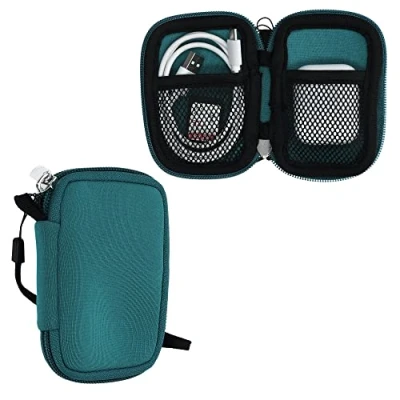 Abbildung von kwmobile in Ear Kopfhörer Tasche kompatibel mit Headphones Hülle Neopren Cover Case Innenmaße Etui Petrol