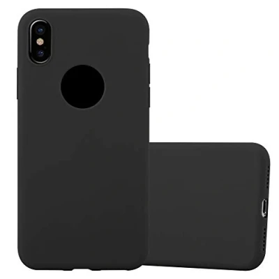 Abbildung von Cadorabo Hülle kompatibel mit Apple iPhone X/XS Schutzhülle TPU Silikon Case Candy Design Slim Kratzfest Weiche Gummi Rundumschutz für in Schwarz