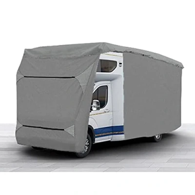 Abbildung von BLANCC Wohnmobil Schutzhülle für Wohnmobile oder Wohnwagen in Verschiedenen Größen Hülle Wind und Wetterfest Grau