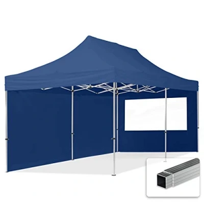 Abbildung von TOOLPORT Faltpavillon Faltzelt Pavillon 3x6m 2 Seitenteile Aluminium 32mm Partyzelt 700N blau