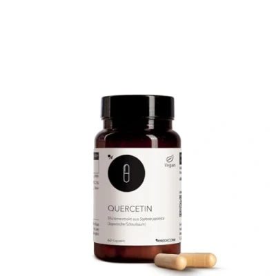 Abbildung von Medicom Quercetin, Natürliches Quercetin mit Sophora Japonica Blütenextrakt, Schützt die Zellen vor Oxidativem Stress, Antioxidativer, Entzündungshemmender und Senolytischer Wirkung 60 Kapseln