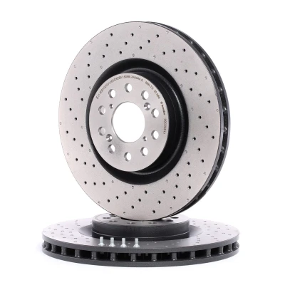 Abbildung von BREMBO COATED DISC LINE 09.C338.11 Bremsscheibe 350 32 5 gelocht/innenbel. beschichtet hochgekohlt mit Schrauben HONDA: CIVIC 10 Schragheck, 9