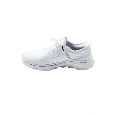 Abbildung von Skechers Performance GO WALK 7 Slipin Walkingschuh, Damen, Größe: 36, White textile black trim Textil/synthetik
