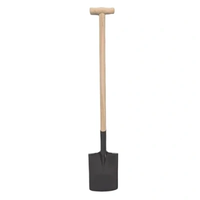 Abbildung von Land Haus Shop Gärtnerspaten Bauspaten Stahl schwarz mit Trittkante Esche Holzstiel und T Griff Garten Grabe Spaten Metall Holz Stiel Feldspaten 115 cm