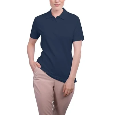 Abbildung von HRM Damen Luxury Polo, Navy, Gr. S I Premium Polo Shirt aus 100% Baumwolle Basic Polohemd bis 60C farbecht waschbar Hochwertige &amp; nachhaltige Oberteile