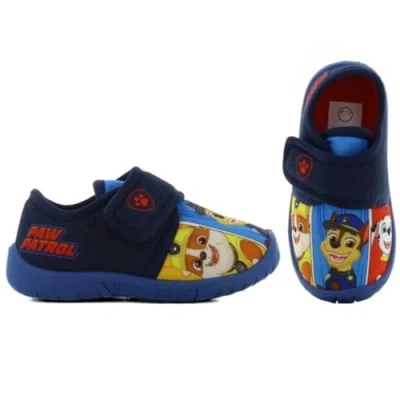 Abbildung von Leomil Paw Patrol Hausschuhe Junge, Warme Pantoffln für Kleinkinder mit Chase, Marshall und Rubble Motiv Klettverschluss, Kinderschuh ideal fur Kindergarten Innen, Marine,29EU