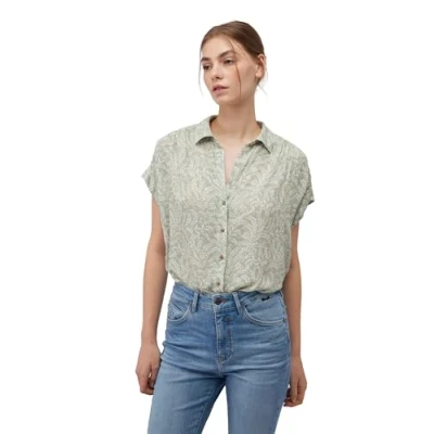 Abbildung von Mavi Short Sleeve Hemdbluse, Damen, Größe: Large, Pad leaf print