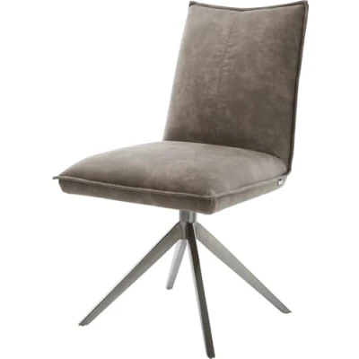 Abbildung von Drehstuhl Lelio Flex Mikrofaser Taupe Vintage Kreuzgestell breit Graphit 360 drehbar Wippfunktion Taschenfederkern