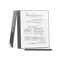 Abbildung von Der neue Amazon Kindle Scribe (16 GB) Neuartiges Display Mit gleichmäßigem Rahmen Direktes Schreiben in Büchern und Dokumenten Premium Eingabestift Anthrazit