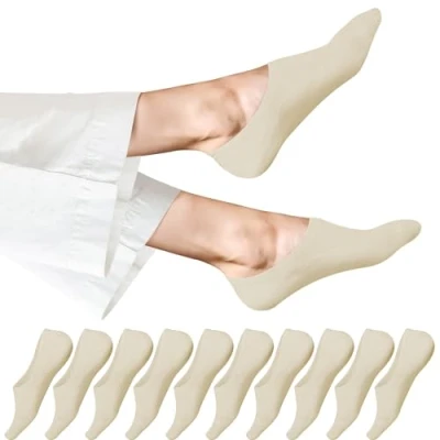 Abbildung von EKSHER Sneaker Socken Herren 43 46 Füßlinge Damen 10 Paar Unsichtbare No Show Sportsocken Baumwoll Kurze Halbsocken Silikonpad Rutschfest Atmungsaktive Hautfarbe