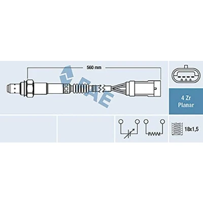 Abbildung von FAE 77153 Lambdasonde RENAULT: CLIO 2, 3, TWINGO 1, OPEL: Vivaro A Kastenwagen