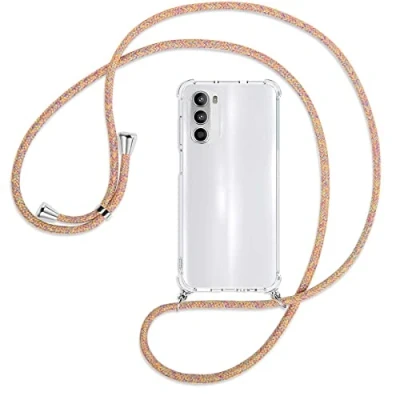 Abbildung von mtb more energy® Handykette kompatibel mit Motorola Moto G52, G82 5G (6.6&#039;&#039;) Rainbow Smartphone Hülle zum Umhängen Anti Shock Full TPU Case