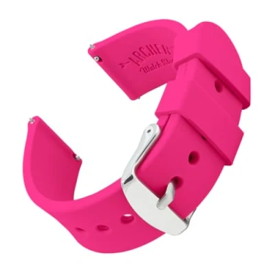 Abbildung von Archer Watch Straps Uhrenarmbänder aus Silikon mit Schnellverschluss (Strahlend Pink, 20mm)