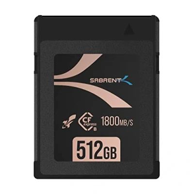 Abbildung von SABRENT CFexpress Speicherkarte Typ B 512gb (1800 MB/s Lesen, 1700MB/s Schreiben, cf Express Memory Card 8k raw für DSLR kameras (CF XXIT 512)