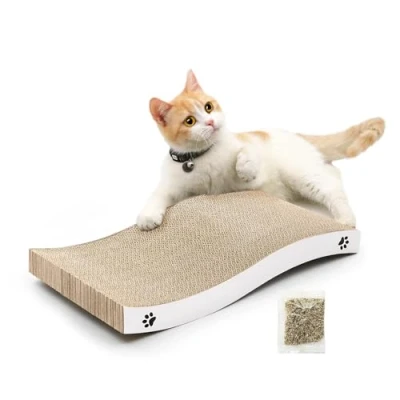 Abbildung von Conlun Katzen Kratzbrett Kratzpappe mit Premium Kratztextur, langlebige Kratzmatte umkehrbar