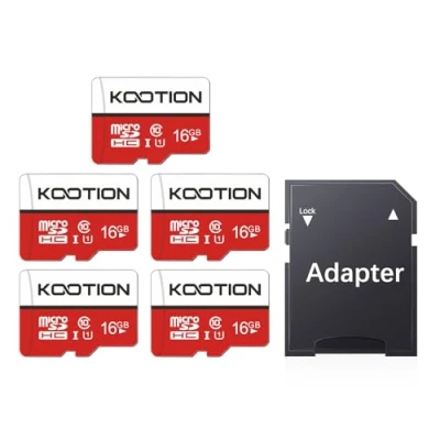 Abbildung von Kootion Micro SD Karten 16GB Class 10 5er Pack Mini Karte 5 STK Speicherkarte UHS I MicroSDHC 16G Set Memory Cards Stück für Kameras Handy Tablets Android Smartphones