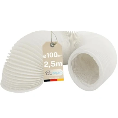Abbildung von DL pro 2,5m Abluftschlauch Ø 100 / 102mm flexibel PVC Schlauch für 100er Klimaanlage Wäschetrockner Dunstabzugshaube