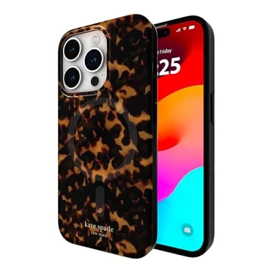 Abbildung von Kate Spade New York iPhone 15 Pro Hülle, Kompatibel mit Mag Safe Transparent Tortoise