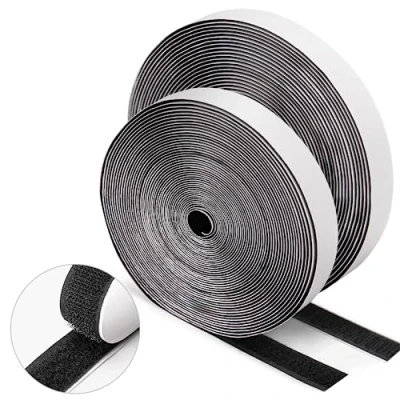 Abbildung von WISYOK Klettband Selbstklebend 12 Meter Extra Stark, Doppelseitiges Klettverschluss 20mm Breit, selbstklebend, Fliegengitter (Schwarz)