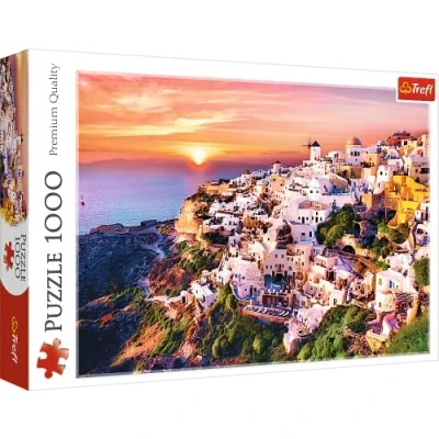 Abbildung von Trefl, 10435 Puzzle, Sonnenuntergang über Santorin, 1000 Teile, für Kinder ab 12 Jahren, Farbig
