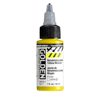 Abbildung von Golden Acrylic High Flow, 1 ounce bottle, Transparent Benzimidazolone Yellow Medium (8555 1)
