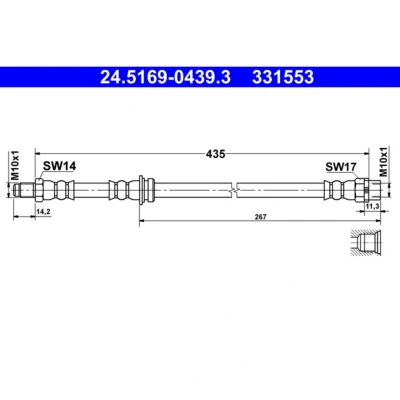 Abbildung von ATE 24.5169 0439.3 Bremsschläuche 435 M10x1 BMW: X5