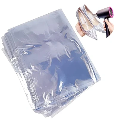 Abbildung von Schrumpffolienbeutel，Transparent Shrink Wrap Film Schrumpfbeutel Für Schuhe Verpackung, Geschenke, Korb und selbstgemachte DIY Projekte (100PCS 28 * 45cm)