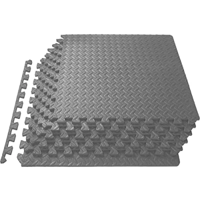 Abbildung von Meisterhome 60x60x1cm 21 Stuck 7.56 m² Anthrazit Schutzmatten Set Puzzlematte Bodenschutz Matte Puzzle Bodenschutzmatten Unterlegmatte Fitnessmatte Turnmatte Sportmatte Trainingsmatte