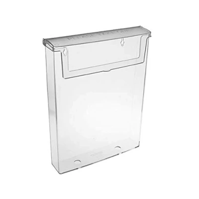 Abbildung von TAYMAR DIN A5 Prospekthalter als transparente Prospektbox mit Deckel, Wetterfest (auch für den Außenbereich geeignet)