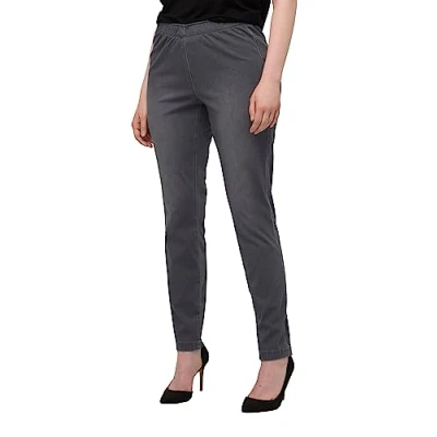 Abbildung von Ulla Popken Damen Jersey Jeans Hosen, hellgrau mélange, 36W / 32L