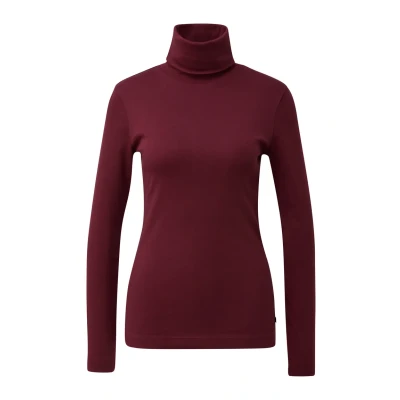 Abbildung von QS Langarmshirt MIT Rollkragen Langarmshirt, Damen, Größe: Medium, Bordeaux