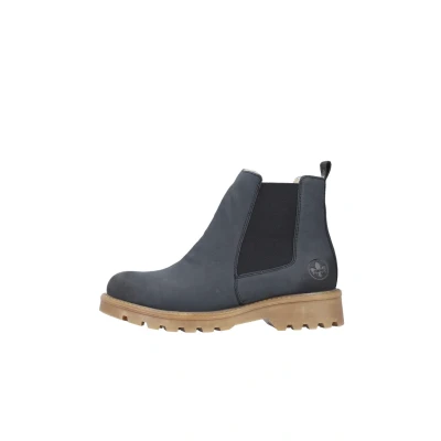 Abbildung von Rieker Damen Chelsea Boots 73250, Frauen Stiefeletten,Schlupfstiefel,Winterstiefeletten,Winterschuhe,warm,gefüttert,Stiefel,blau (14),36 EU / 3.5 UK