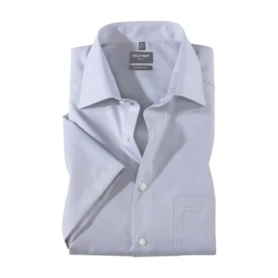 Abbildung von OLYMP Luxor comfort fit Hemd Halbarm New Kent Kragen Chambray hellgrau Gr. 45